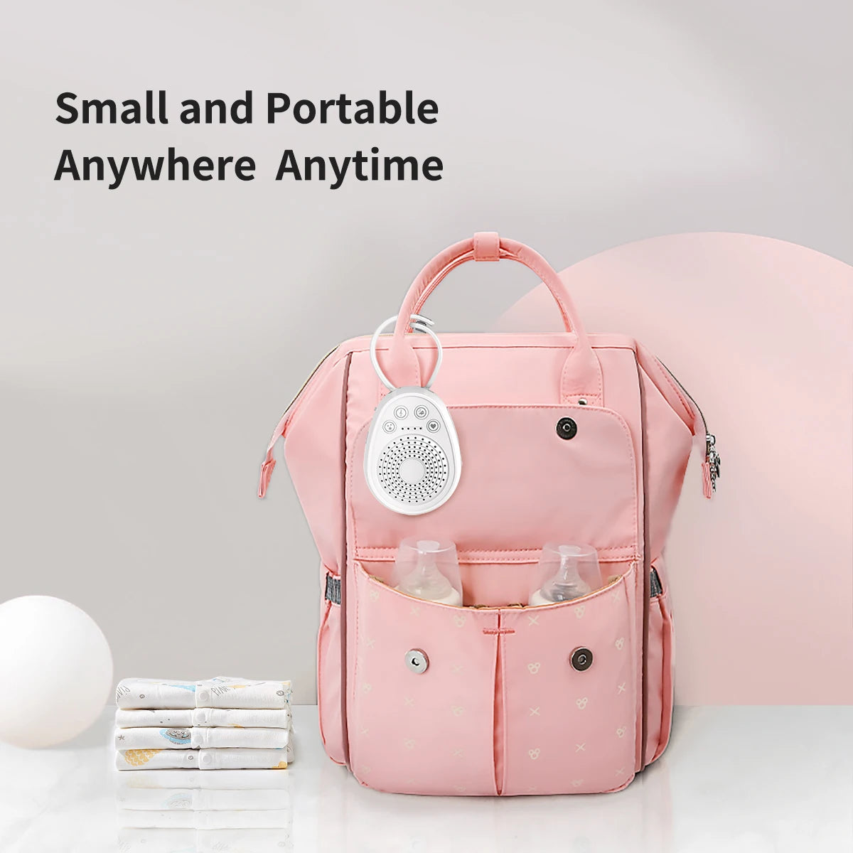 White Noise Sound Machine Portable Baby Sleep Machine 10 Soothing Sounds Volume Adjustable Built-in Rechargeable Battery USB