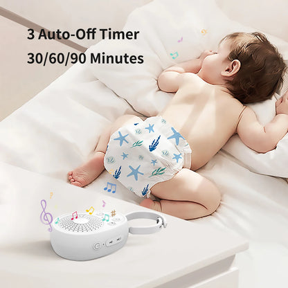White Noise Sound Machine Portable Baby Sleep Machine 10 Soothing Sounds Volume Adjustable Built-in Rechargeable Battery USB